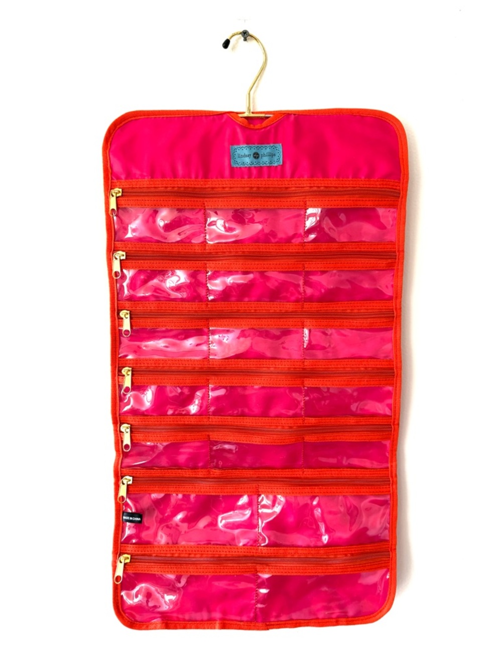 Lindsay Phillips Gulfport Snap Storage Pink & Orange Travel Organizer